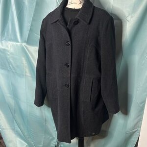London Fog Grey Wool Blend Lined Trench